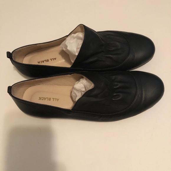 ALL BLACK black leather shoes. - Picture 2 of 8